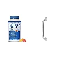 SmartyPants Multivitamin for Men, Women & Children Gummies with Omega 3 Fish Oil (200 Count) + Drive Medical White Powder-Coated Grab Bar