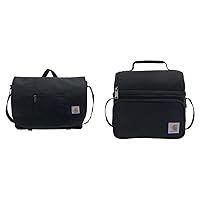 Ripstop Messenger Bag, Durable Water-Resistant Messenger Work Bag, Black