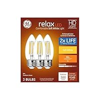 GE Relax 3-Pack 40 W Equivalent Dimmable Soft White B LED Light Fixture Light Bulbs 42287