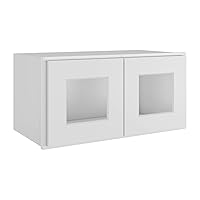 LOVMOR Wall-Mounted Cabinets, Medicine Cabinets with Soft-Close Doors, Decorative Furniture for Living Rooms, Bedrooms, Kitchens, Laundry Rooms (Glass Not Included)