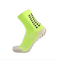 1 Pair Green Anti Slip With Grip Men Soccer Sock Size Regular #MNBP