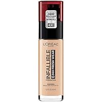 L'Oreal Paris Makeup Infallible Up to 32 Hour Fresh Wear Lightweight Foundation, Ivory Buff, 1 Fl Oz.