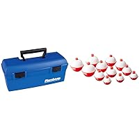 Flambeau Outdoors 6009TD Lil' Brute Fishing Tackle and Gear Box with Lift-Out Tray, Blue & Eagle Claw Snap-On Round Floats, 12 Floats, Assorted Sizes 1