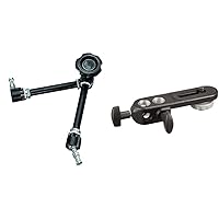 Manfrotto 244N Variable Friction Magic Arm (Black) and Manfrotto 143BKT Replacement Camera Bracket for Magic Arm (Black)