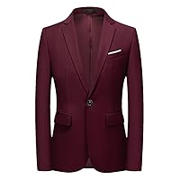 Men's Casual Business Suit One Single Buttoned Dress Blazer Jacket Coat