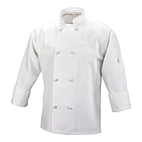 Mercer Culinary M60012WH2X Millennia Men's Cook Jacket with Cloth Knot Buttons, XX-Large,White
