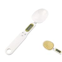 Meichoon Food Scale Spoon, Digital Kitchen Scale High Precision Small Scale with Tare Function Weighing and Measuring Dry Liquid Ingredient Milk Tea Flour Medicine 1.1lb/500g(0.1g), C52 White