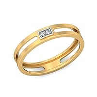 Natural Round Diamond Men's Ring Diamond Weight 0.03 CTW Diamond Size 1.5MM In14K Solid Gold Ring Diamound Jewelry