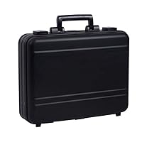 Black 14.5X10.6X4.5 Inch Aluminum Briefcase for Men Metal Toolkit Box Family Medical Case Cash Small Case 14 Inch Notebook Bag with Sponge