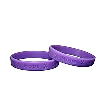 Purple Ribbon Wholesale Pack Silicone Bracelets/Wristbands for Alzheimer’s, Domestic Violence, Epilepsy, Pancreatic Cancer, Lupus, Crohn’s Disease Awareness – Perfect for Support Groups and Fundraisers