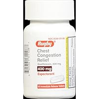 Chest Congestion Relief PE Guaifenesin 400 mg Expectorant Relieves Sinus Helps Loosen Phlegm 60 Immediate Release Tablets (Pack of 1)