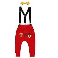 IBTOM CASTLE Baby Boys First Birthday Fancy Costume Cake Smash Outfits Suspenders Bloomers Bowtie Mouse Ear Photography Props