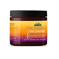 Bamboo & Lotus Water Moisture Restoring Deep Conditioner for Natural Hair, Intense Hydration Repairs Frizzy, Damaged & Dry Hair, Mango Butter & Hemp Seed Oil, 8 ounces