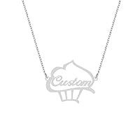 Personalized Custom Name Ice Cream Stainless Steel Pendant Cupcakes Fun Creative Women Necklace Gifts