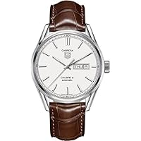 Tag Heuer Men's Carrera 41mm Brown Alligator Leather Band Steel Case Automatic Analog Watch WAR201B.FC6291