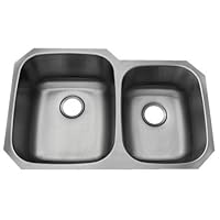 CI LE-205B 18 Gauge Brenner Stainless Steel 60-40 Double Bowl Sink