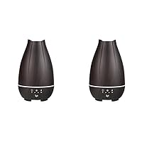 Essential Oil Diffuser, Cool Mist Humidifier and Aromatherapy Diffuser with 500ML Tank Ideal for Large Rooms, Adjustable Timer, Mist Mode and 7 LED Light Colors, Brown (Pack of 2)