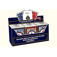 Bicycle Poker Size Standard Index Playing Cards (12-Pack) [Colors May Vary: Red, Blue or Black]