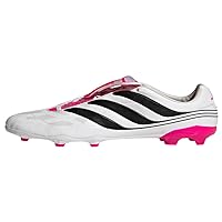 adidas Predator Precision.3 Youth Firm Ground Soccer Shoes - Fold-Over Tongue, Soft Leather Forefoot, Firm Ground Outsole, Lightweight Synthetic Upper