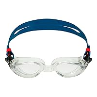 Kaiman Adult Swimming Goggles - The Original Curved Lens Goggle, Comfort & Fit for the Active Swimmer | Unisex Adult, Clear Lens, Clear/Petrol Frame (EP3000098LC)