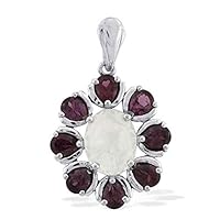 Carillon Rainbow Moon Stone Natural Gemstone Oval Shape Pendant 925 Sterling Silver Engagement Jewelry