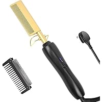 Ayzal Hot Comb, Electric Hair Straightener, Hair Straightening Curly Quick Heated Comb for Hair Women, Hair Straightener for Wet and Dry Hair