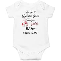 Babalar Günü Hediyen Benim Baba - Personalized -%100 Cotton Baby Body Suits - Express Shipping
