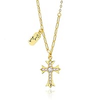 Cross Necklaces for Women,Sterling silver necklace,Zircon Cross pendant,18k gold plating,gift box,for Teen Girls,Simple Jewelry