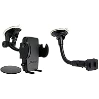 ARKON Windshield and Dash Car Phone Holder Mount & Replacement Upgrade or Additional Windshield Suction Mounting Pedestal with Flexible Gooseneck Dual T Pattern Compatible
