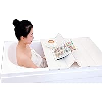 Tray Bathtub Dust Board Bath Lid Multi-Function White PVC Thicker Stand Convenient Storage (Color : White, Size : 125x70x0.6cm)