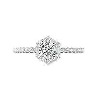 2.28 CT Round Cut VVS1 Colorless Moissanite Engagement Ring, Wedding/Bridal Ring Set, Solitaire East-West Sterling Silver Vintage Antique Anniversary Promise Ring Gift for Her
