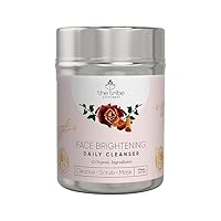 MENT Face Brightening Daily Cleanser, 3-in-1 Cleanser, Scrub & Mask, Instant Brightening Glow and Tan Removal, For All Skin Type, 100% Chemical Free & Natural - 100 gm (Tin Packing)