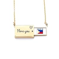 Philippines Country Letter Envelope Necklace Pendant Jewelry