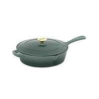 Cuisinart CI45-30SGM Chef's Classic Enameled Cast Iron 12-Inch Chicken Fryer with Cover, Green Gradient