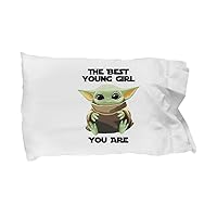 The Best Young Girl Pillowcase You are Cute Baby Alien Funny Gift for Sci-fi Fan Birthday Present Gag Space Movie Theme Lover Pillow Cover Case 20x30