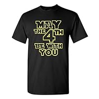 May The 4th Be With You Adult Black T-Shirt Tee (Small)