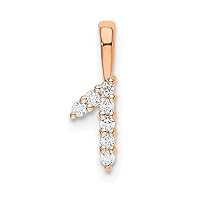 14k Rose Gold Diamond Sport game Number 1 Pendant Necklace Measures 13x4.08mm Wide 1.64mm Thick Jewelry Gifts for Women