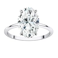 SPEC GOLD 5 CT Oval Moissanite Engagement Ring Colorless Wedding Bridal Solitaire Halo Bazel Style Solid Sterling Silver 10K 14K 18K Solid Gold Promise Ring Gift for Her