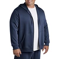 DXL Big + Tall Essentials Men's Big and Tall Full-Zip Fleece Hoodie