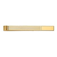 8mm 10k Gold Mens Grooved Engravable Tie Bar Jewelry Gifts for Men