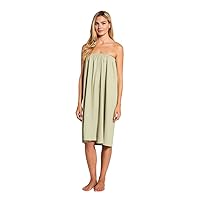 Waffle Weave Long Spa Wrap, Simple Body Wrap, Luxurious Waffle Weave Knit, One Size Fits Most, Generous Length, Elasticized Top with touch-and-close fasteners at Top and Waist, Sage