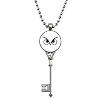 Vector Pattern Black Eye Decoration Pendant Vintage Necklace Silver Key Jewelry