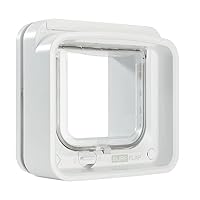 Sure Petcare SureFlap Microchip Cat Flap Connect, DualScan Technology, Mobile App Compatible, Install in Doors, Windows and Walls, White, Hub and 4 x AA Batteries Required, Not Included