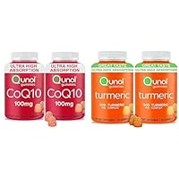 CoQ10 Gummies, 100mg, Helps Support Heart Health, 2 Month Supply (60ct, Pack of 2) Turmeric Gummies, 500mg, Ultra High Absorption Tumeric Curcumin, 2 Month Supply (60ct, Pack of 2)