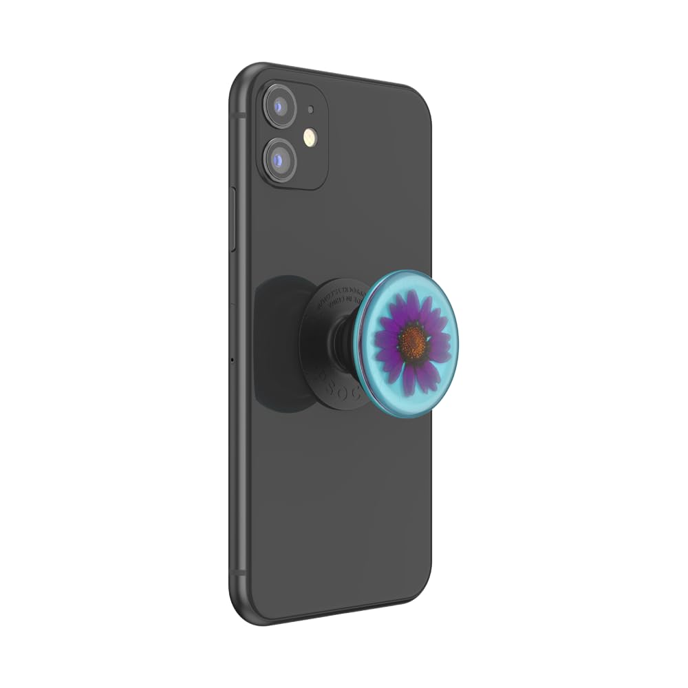 POPSOCKETS Phone Grip with Expanding Kickstand, PopSockets for Phone - Pressed Flower Purple Daisy