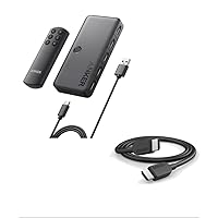 Anker HDMI Switch, 4K 60Hz HDMI Switcher, 4 In 1 Out with Smooth Finish, Supports HDR, 3D, Dolby, DTS & Anker HDMI Cable 8K@60Hz, 3ft Ultra HD 4K@120Hz HDMI to HDMI Cord, 48 Gbps Certified Ultra High-