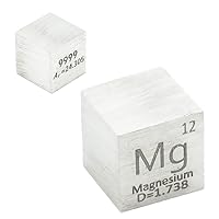 Magnesium Cube Mg 99.99% Element Cube Pure 10mm Density Cube for Element Collection Periodic Table Hunter, and More (0.39
