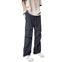 Breathable Ice Silk Streetwear Pants for Men - Summer Thin Casual Loose Straight Trousers Large Sizes
