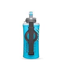 HydraPak SkyFlask Speed 500ml - Lightweight Collapsible Handheld Running Water Bottle Soft Flask - (500 ml/16 oz) - Adjustable Handstrap With Thumb Loop, Spill-Proof Cap, Malibu Blue