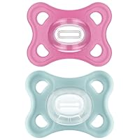 MAM Comfort Pacifiers, Newborn Pacifiers (2 Pack) 3-6 Months, Best Pacifier for Breastfed Babies, Girl Silicone